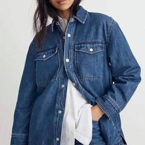 Quilted-Lining Denim Shirt-Jacket